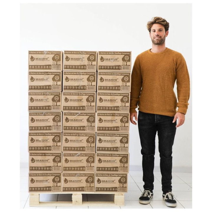 Bois Densifié Premium – Palette de 80 cartons (environ 960 kg)